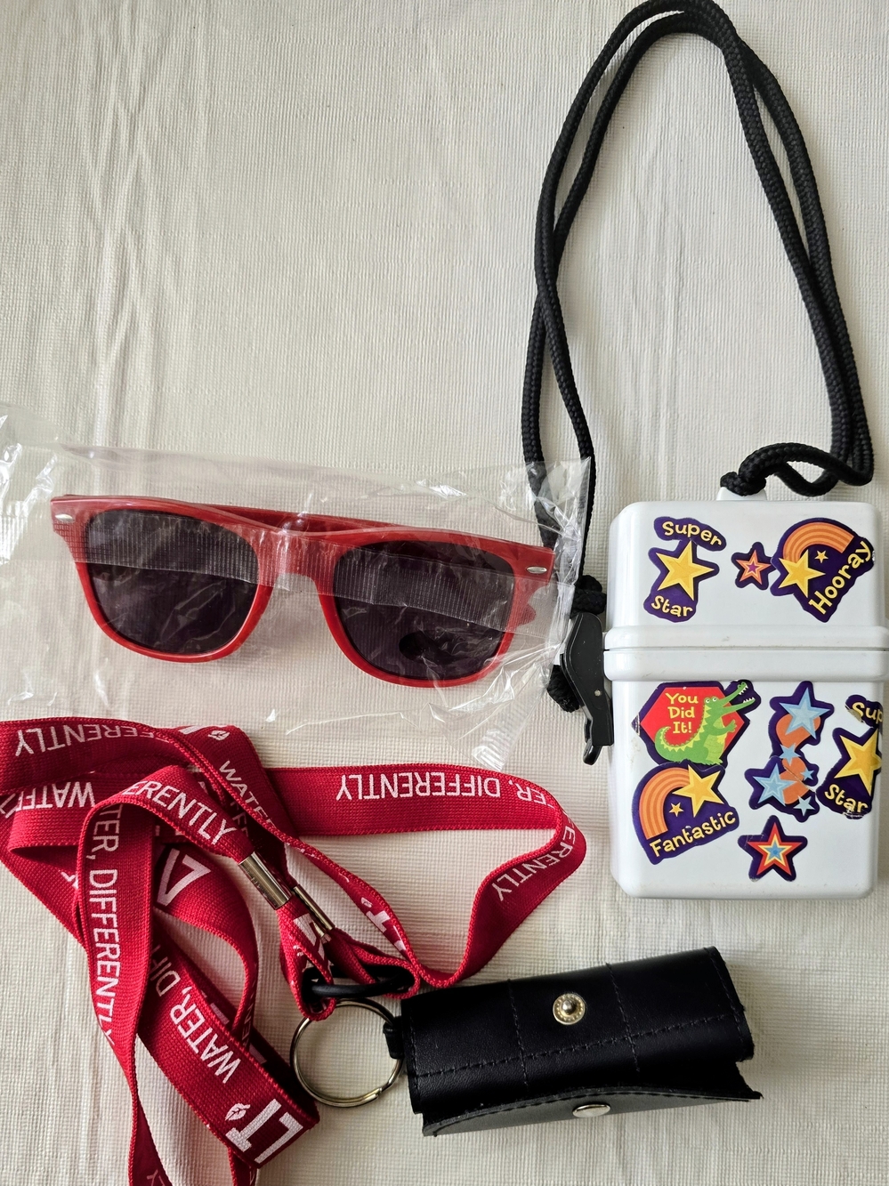 Red Kids Sunglasses with Lanyard New Others Like New